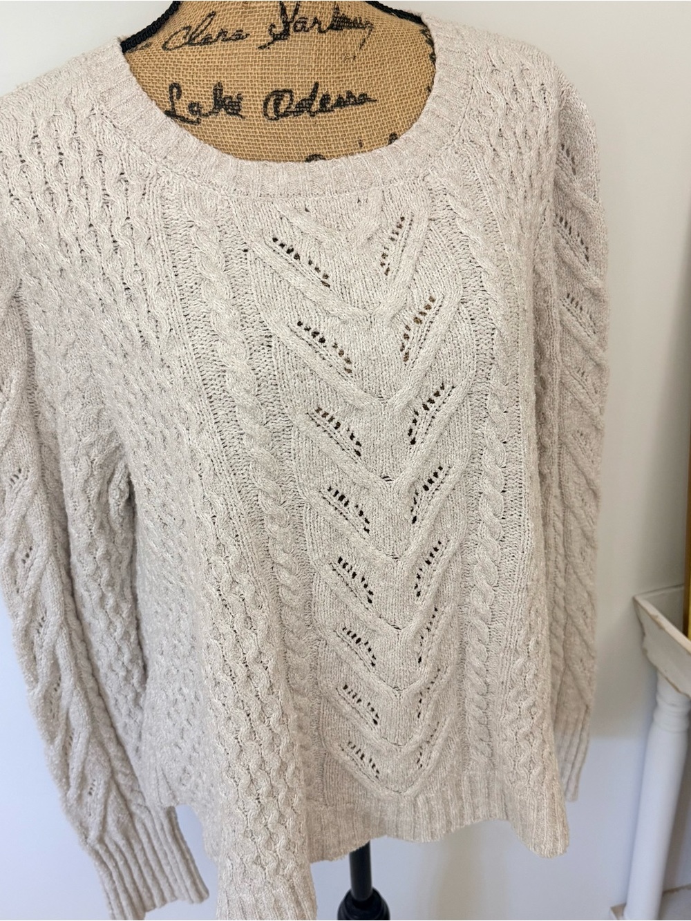 Peruvian Connection Oatmeal Pima Cotton Sweater XL - Picture 2 of 10